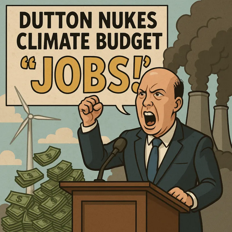 Dutton Nukes Climate Budget, Shouts 'Jobs!' Like That’s a Spell