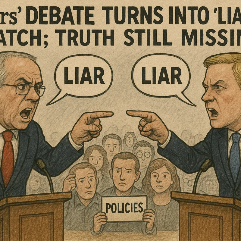 Leaders' Debate Turns into 'Liar, Liar' Match; Truth Still Missing