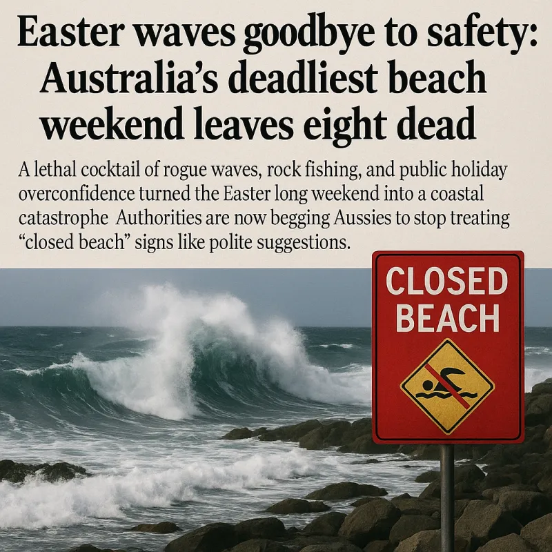 Easter waves goodbye to safety: Australia's deadliest beach weekend leaves eight dead